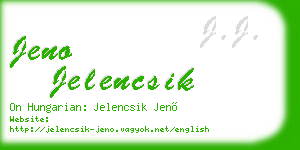 jeno jelencsik business card